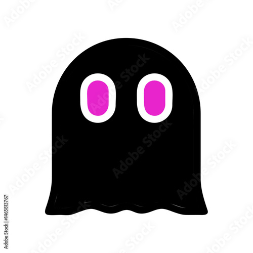 Stylized spectral apparition illustration with vibrant pink ocular highlights