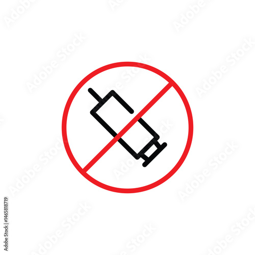 no Vaccine outline icon vector design good for web or mobile app