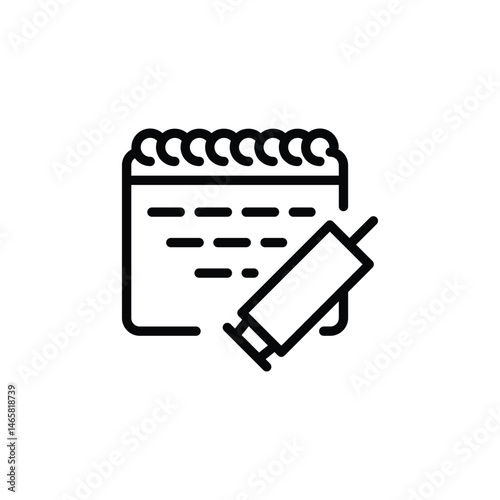 Vaccine schedule outline icon vector design good for web or mobile app