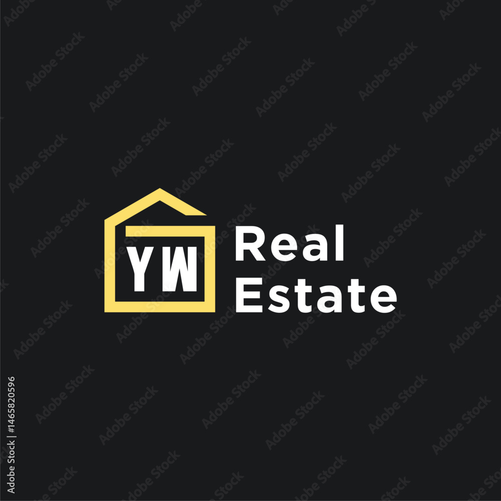 YW initials minimalist creative real estate logo vector YW initials minimalist creative real estate logo vector