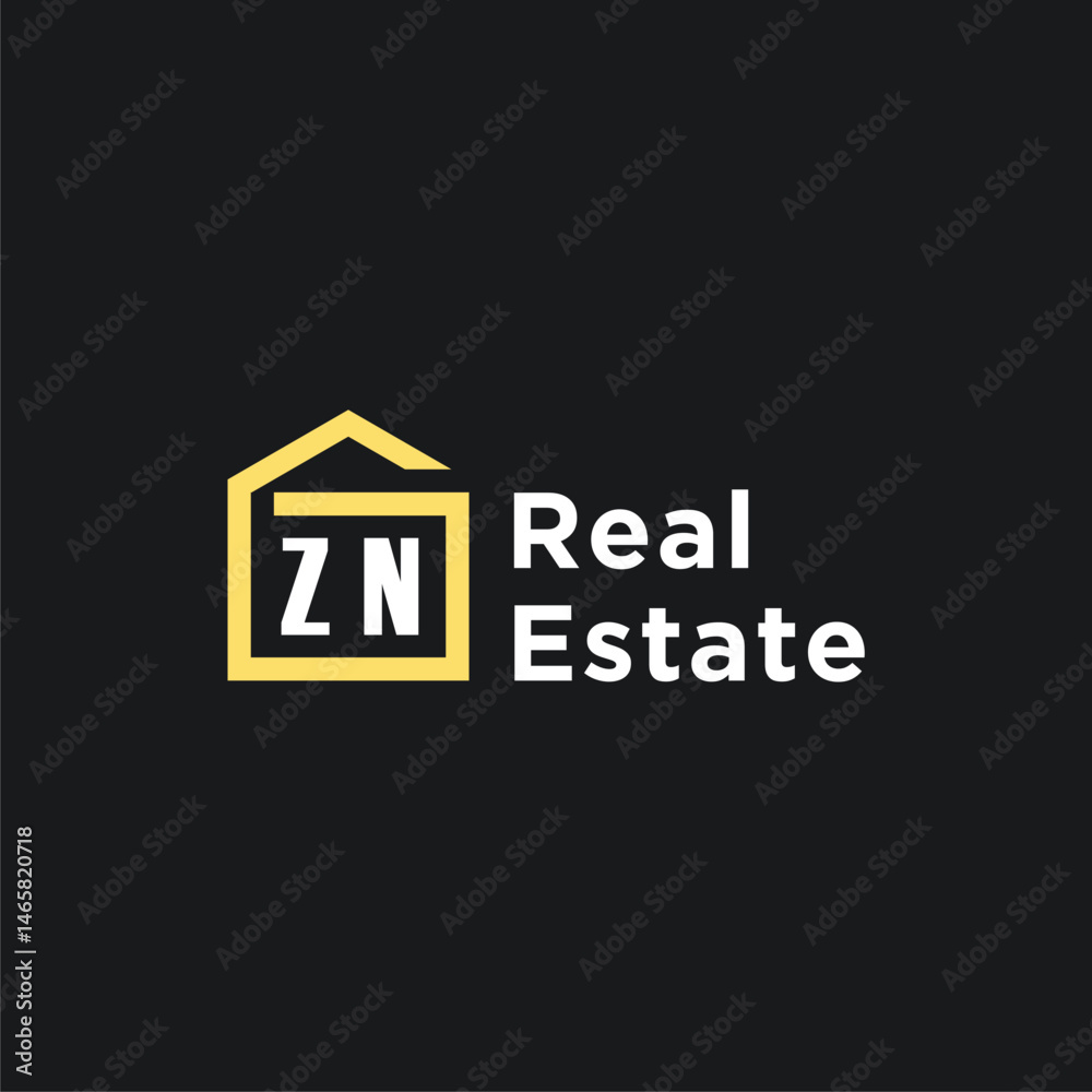 ZN initials minimalist creative real estate logo vector ZN initials minimalist creative real estate logo vector