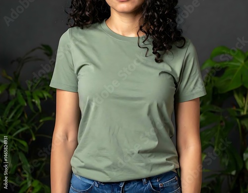 Sage Green TShirt Mockup Woman, Clothing, Fashion, Style, Apparel