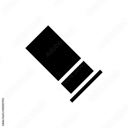 Monochrome representation of a rectangular solid form with line detail
