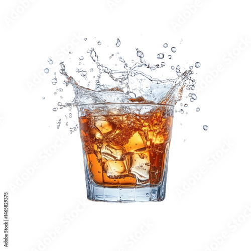 Wallpaper Mural Refreshing Iced Whiskey Splash in Rocks Glass Torontodigital.ca