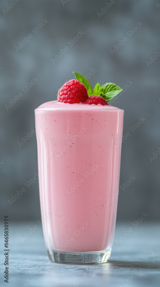 Refreshing keto shake with coconut milk and fresh raspberries Refreshing keto shake with coconut milk and fresh raspberries