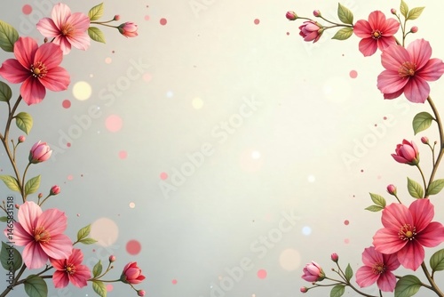 Subtle floral motifs form a delicate, repeating design against a faded background , bloom, pastel