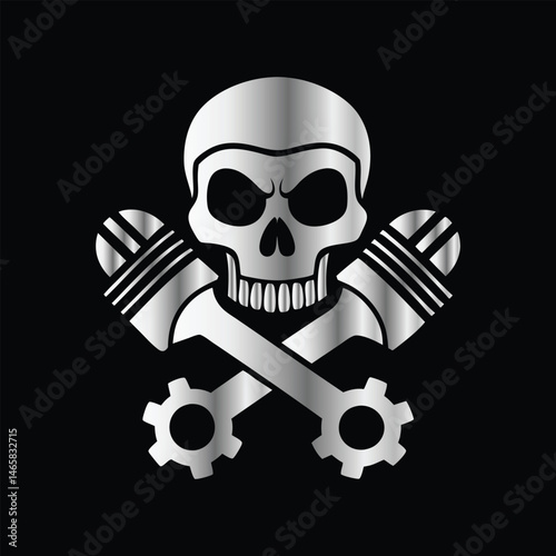 Auto Repair Service Icon Vector Logo Design Template. Car Mechanic Logo. Piston and Cog Wheel Gear Icon Vector Logo Template Design Illustration.
