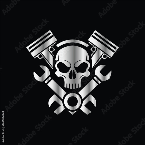 Auto Repair Service Icon Vector Logo Design Template. Car Mechanic Logo. Piston and Cog Wheel Gear Icon Vector Logo Template Design Illustration.
