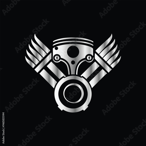 Auto Repair Service Icon Vector Logo Design Template. Car Mechanic Logo. Piston and Cog Wheel Gear Icon Vector Logo Template Design Illustration.
