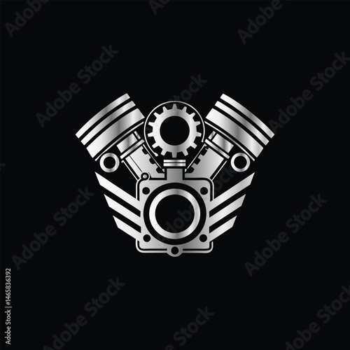 Auto Repair Service Icon Vector Logo Design Template. Car Mechanic Logo. Piston and Cog Wheel Gear Icon Vector Logo Template Design Illustration.
