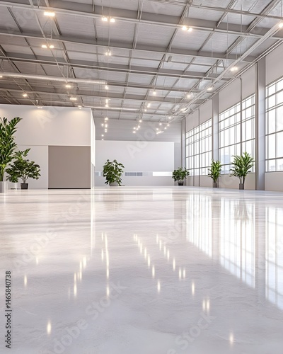 Bright, spacious interior with polished floors, high ceilings, and abundant natural light