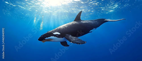 Orca Underwater Sunlight Shot
