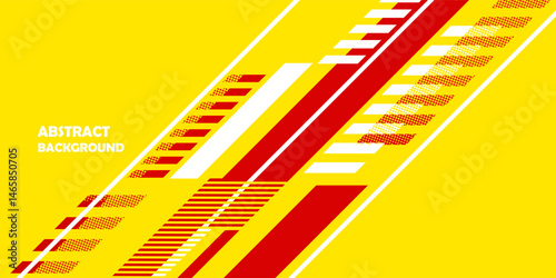 Abstract yellow and red banner design vector, dynamic sporty horizontal background template for media promotion or web banner