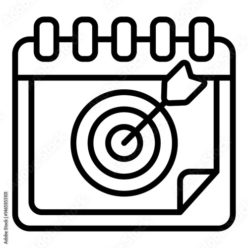 bullseye outline icon on date page for deadline target