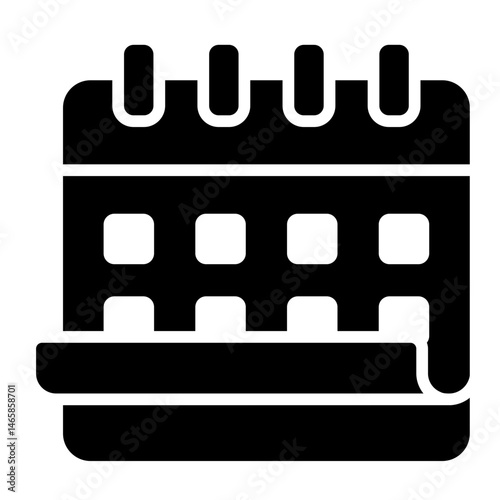 basic month box glyph icon for standard calendar layout