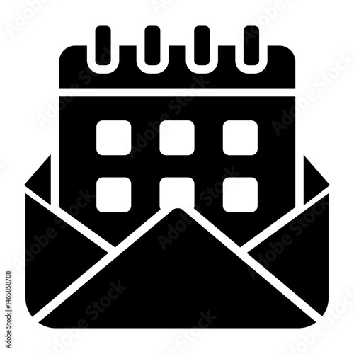 envelope glyph icon holding calendar for event reminder