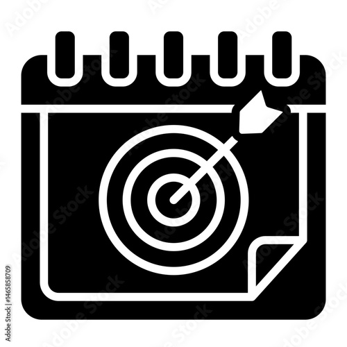 bullseye glyph icon on date page for deadline target