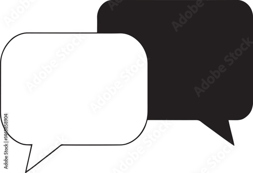 Vector Line Drawing of Message Icon on White Background