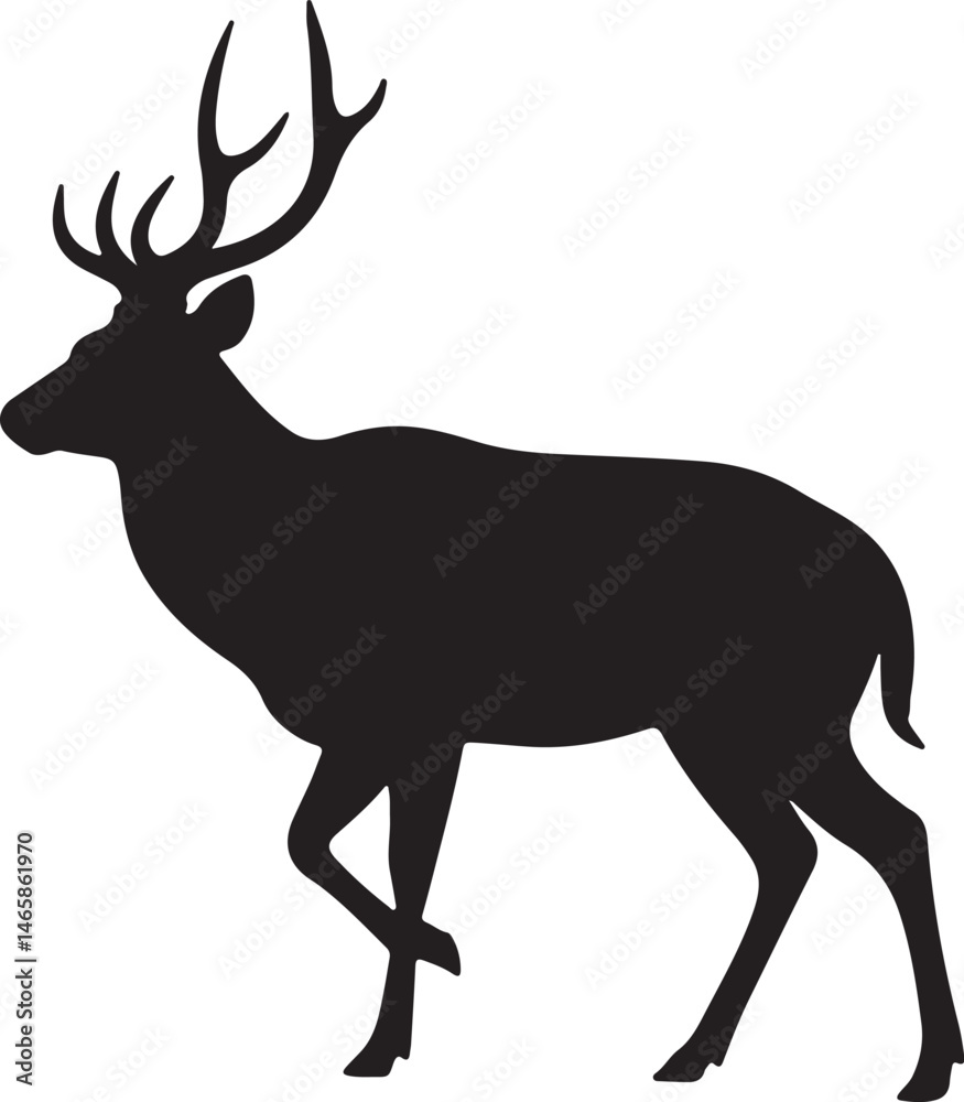 Obraz premium Cheetal Deer Vector Silhouette