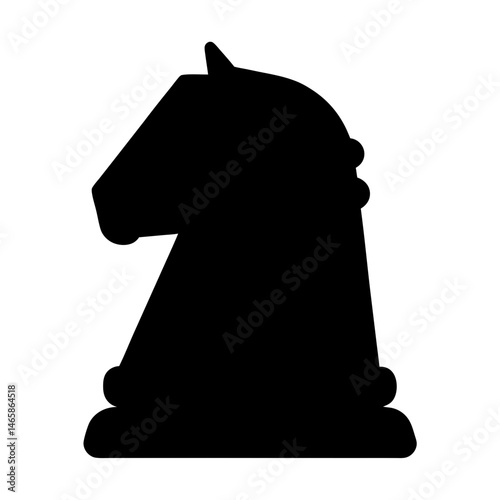 Black Chess Knight Piece Silhouette Illustration Graphic Design