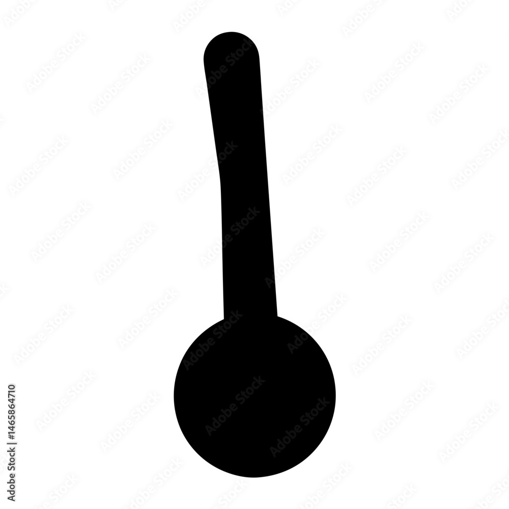 Simple Black Silhouette of a Ladle or a Similar Utensil with a Long Handle and a Round Bowl Simple Black Silhouette of a Ladle or a Similar Utensil with a Long Handle and a Round Bowl
