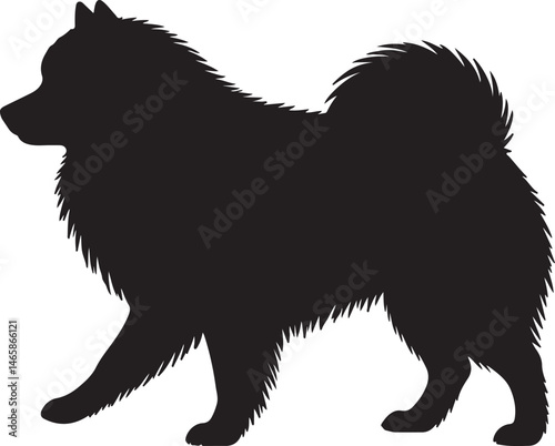 German Spitz Vector Silhouette