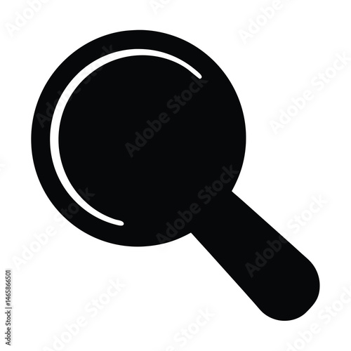 Magnifying Glass Search Icon Black and White Simple Design for Website or App