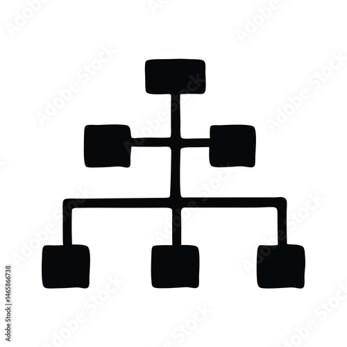 Hierarchical Structure Diagram Network Chart Organization Tree Graphic Illustration