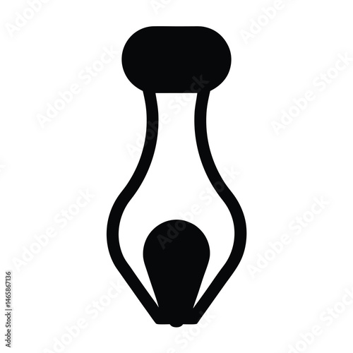 Black and White Illustration of a Classic Ink Pen Nib Design Elegant Writing Tool Simple Graphic Image