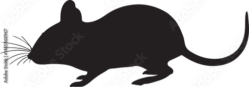 Indian Desert Jird Vector Silhouette