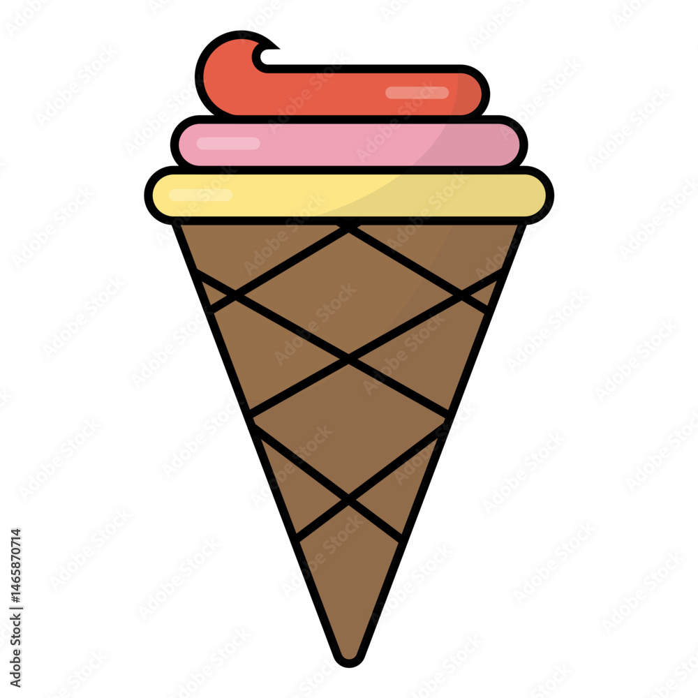 Single ice cream stick icon with colorful design. Ice cream stick cartoon illustration Single ice cream stick icon with colorful design. Ice cream stick cartoon illustration