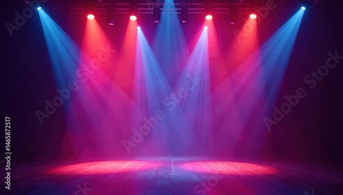 Energetic stage performance, vibrant lighting, fun, concert