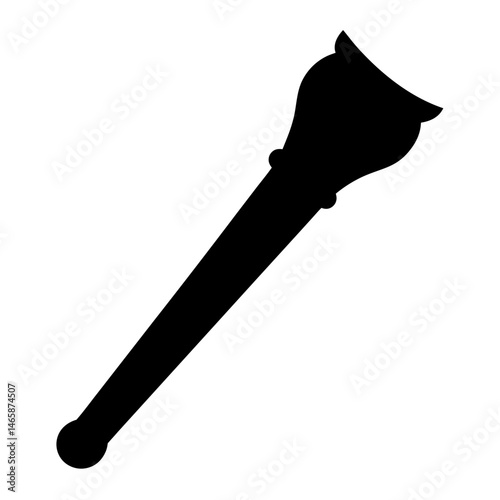 Black silhouette of a ceremonial mace, a symbol of authority and leadership