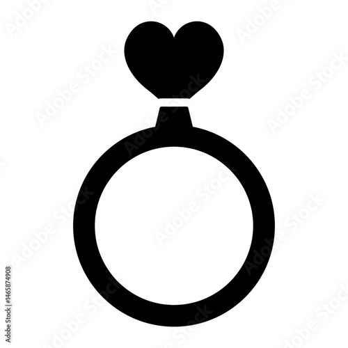 engagement ring glyph icon for wedding proposal