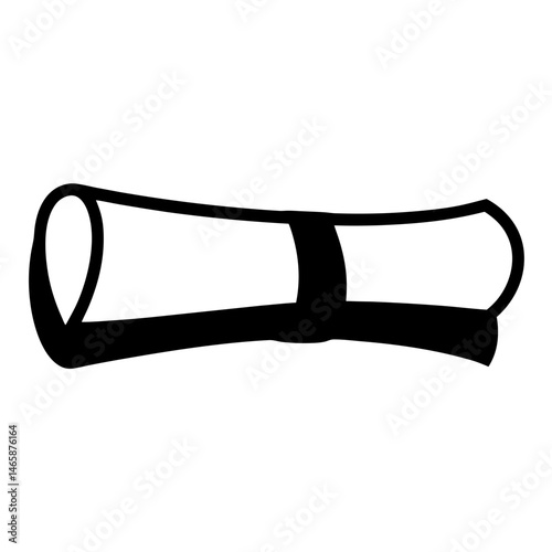 A black and white image of a horizontally aligned scroll, parchment