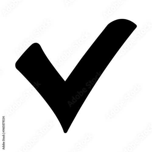 Bold black checkmark symbol on a white background indicates a positive affirmation