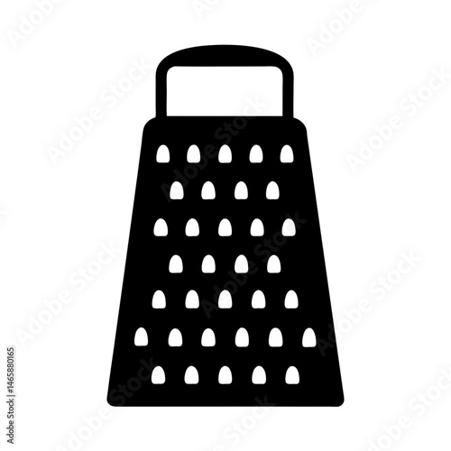 Black silhouette of a grater, essential kitchen tool for shredding ingredients