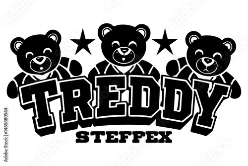 set of funny cartoon bears