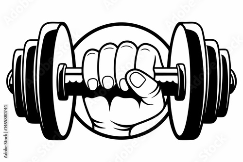 vector illustration of dumbbell