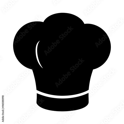 Simple black and white chef hat icon for culinary arts