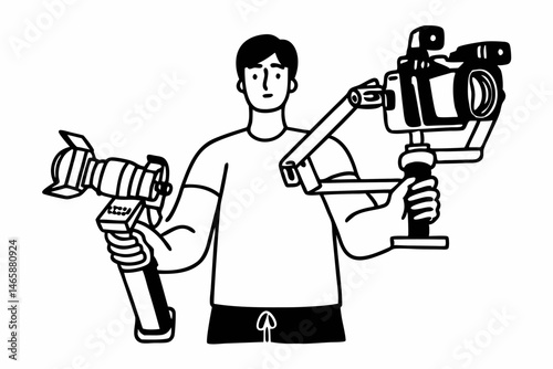 worker with hammer and chisel