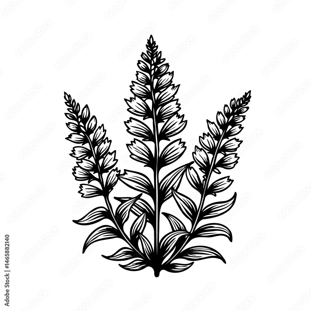 Fototapeta premium Elegant floral composition showcasing botanical illustration of stylized foliage