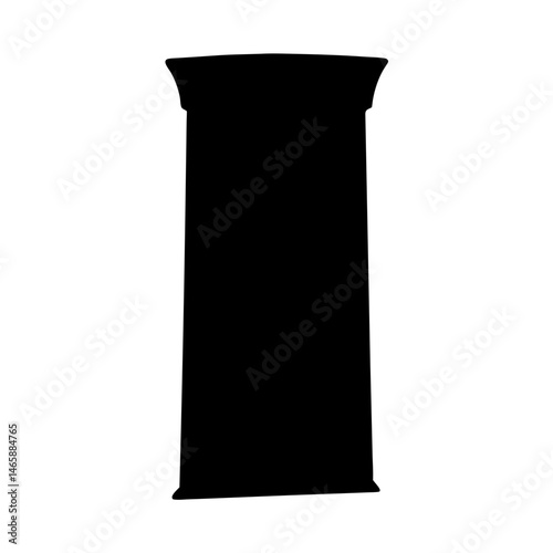 Black silhouette of a Greek column with ornate capital on white
