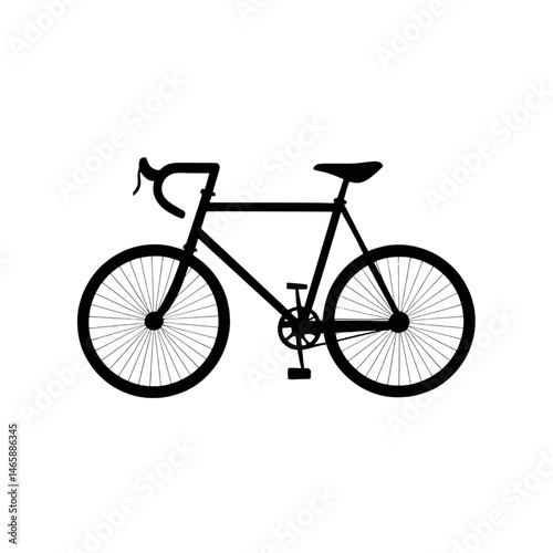 Silhouette Vector of Road Bicycle with Drop Handlebars