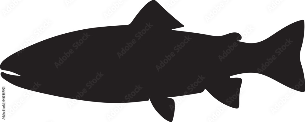 Obraz premium Trout Vector Silhouette