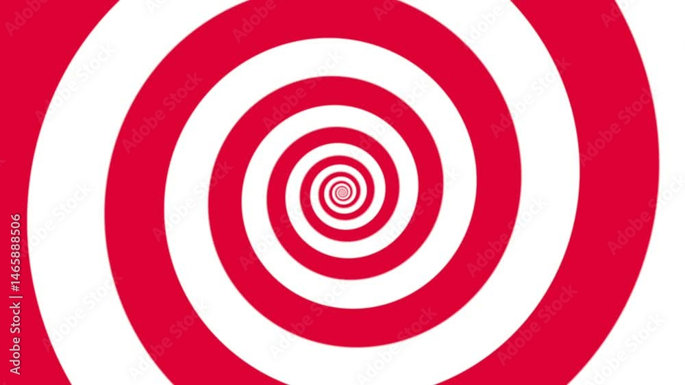 Hypnotic Red and White Spiral Tunnel Optical Illusion for Visual Effects Hypnotic Red and White Spiral Tunnel Optical Illusion for Visual Effects