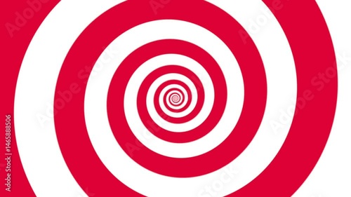Hypnotic Red and White Spiral Tunnel Optical Illusion for Visual Effects