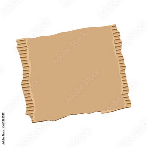 Torn Cardboard Piece. Vector Image