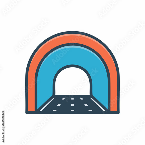 Road Tunnel Icon. Vector Image