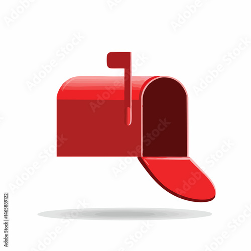 Open Postbox Vector Illustration. Vector Image